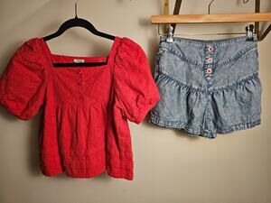 Finding Foxtail 2 Piece Cotton Outfit -Shorts and Blouse